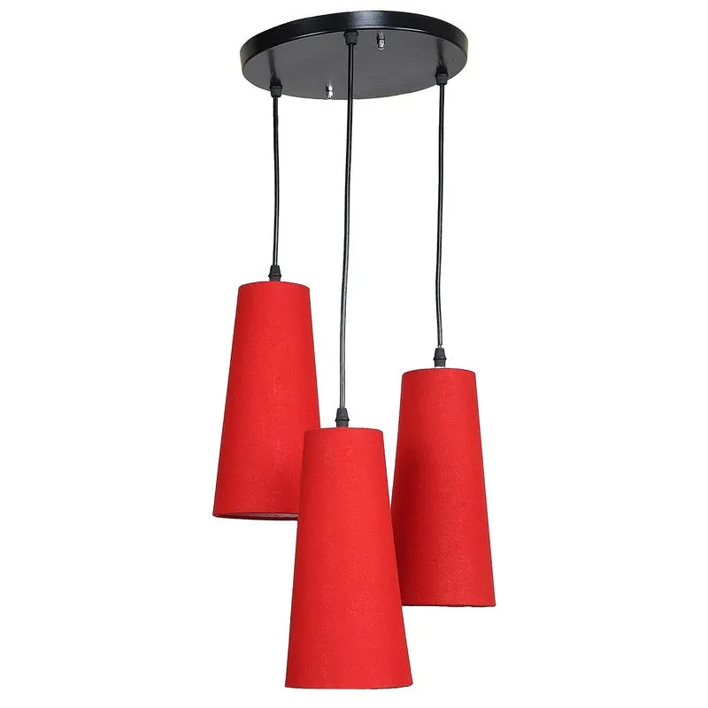 Nordic Neutral Triple Metal Ceiling Lamp - Red media 4