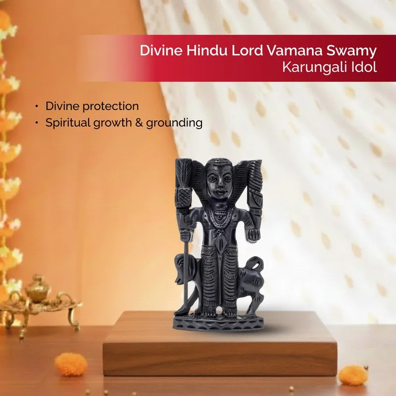 Lord Vamana Divine Ebony Wood Idol media 4