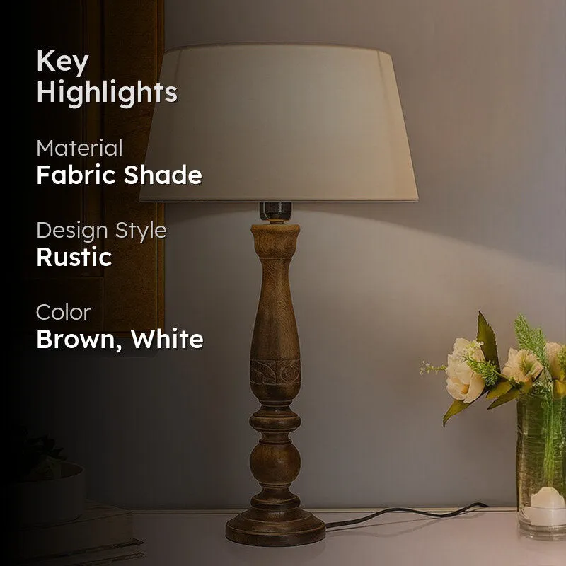Earthie Fabric Table Lamp - White media 2