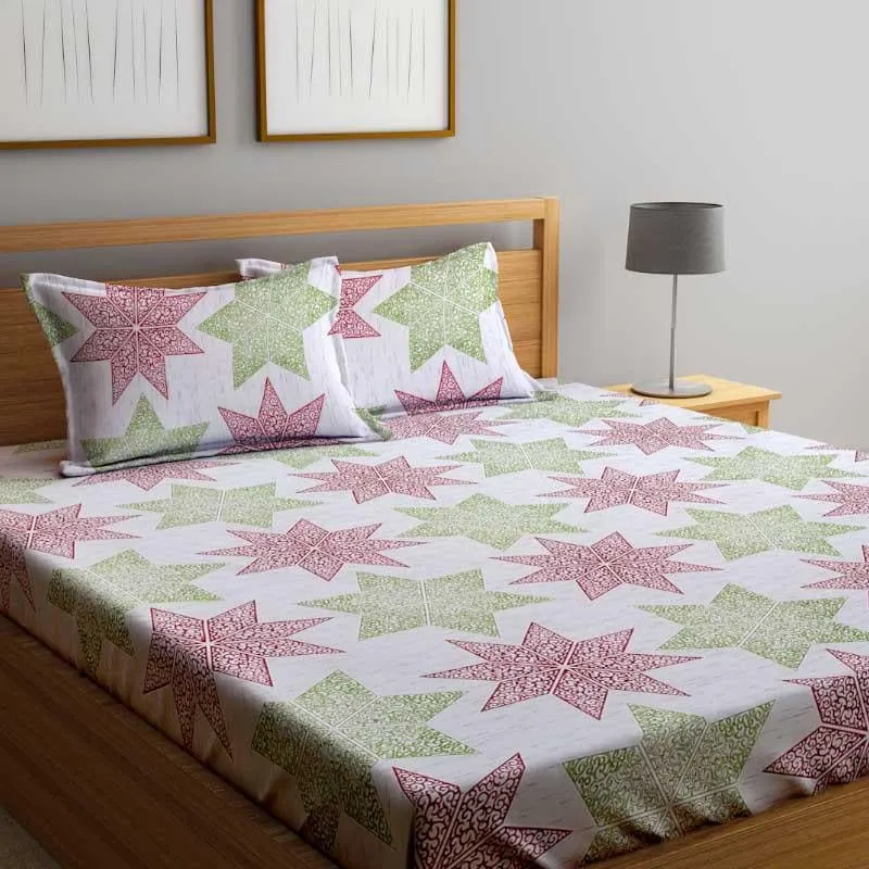 Twinkling Zest Fitted Microfiber Bedsheet - 300 GSM media 1