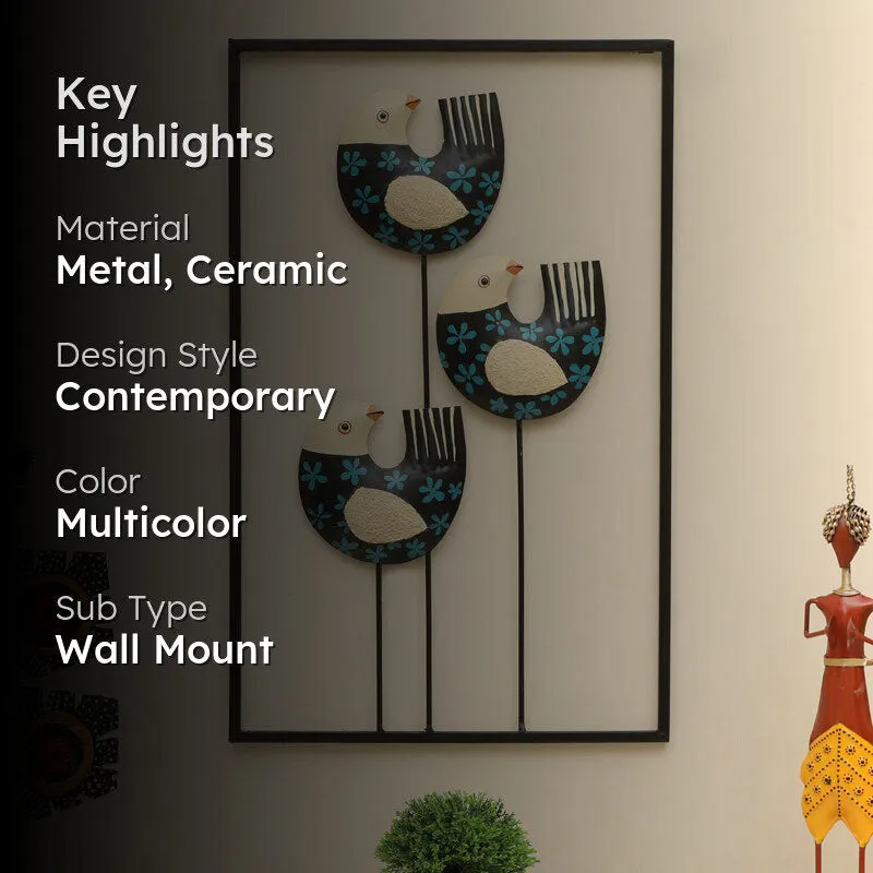 Birdsong Trio Metal & Ceramic Wall Accent media 2