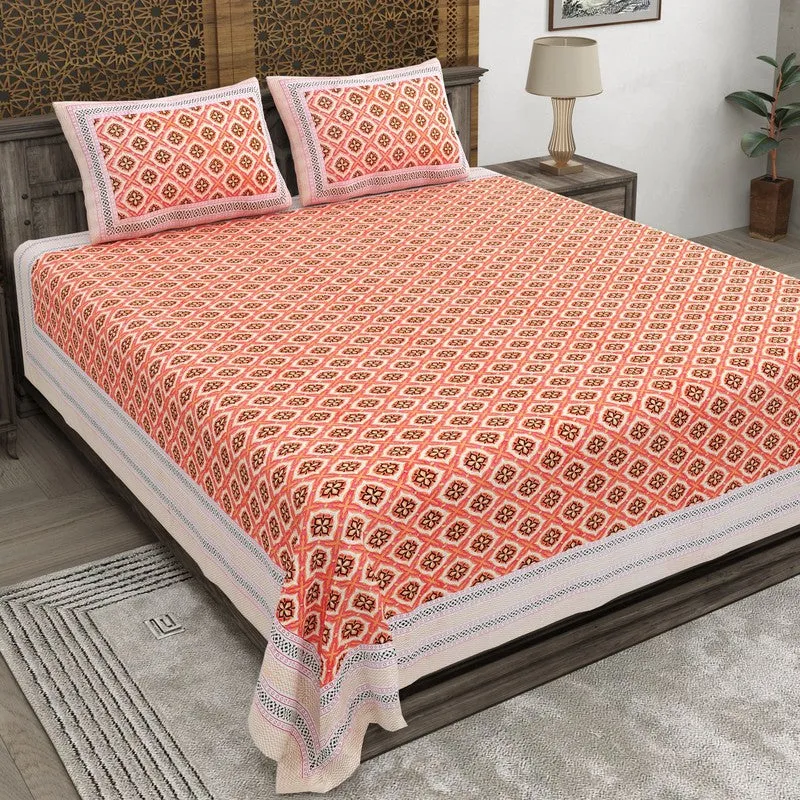 Formy Cotton Bedsheet (Rust) - 240 TC media 1