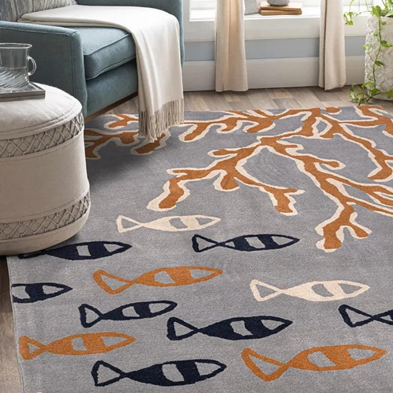 Coral Hand Tufted Cove Kids Wool & Nylon Carpet - Light Blue media 3