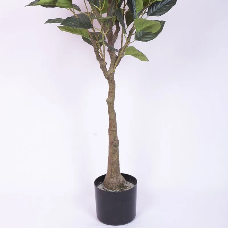 Chic Hydrangea Faux Artificial Plant With Black Plastic Pot - White media 6