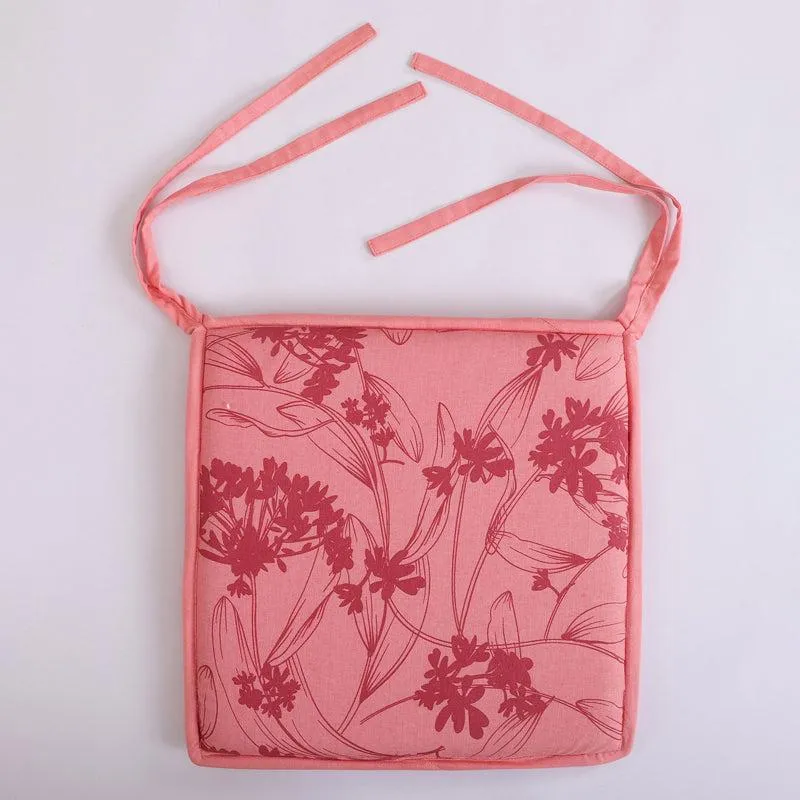 Spring Garden Floral Chair Pad (Pink) - Set Of Two media 4