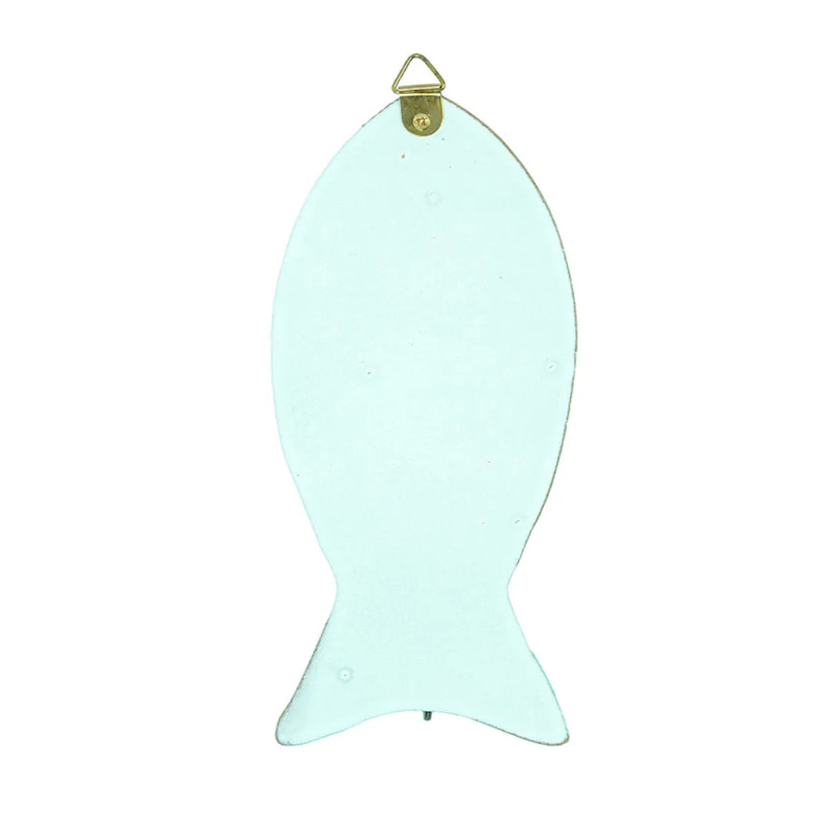 Back view of the fish-shaped wall hook showing its hanging loop