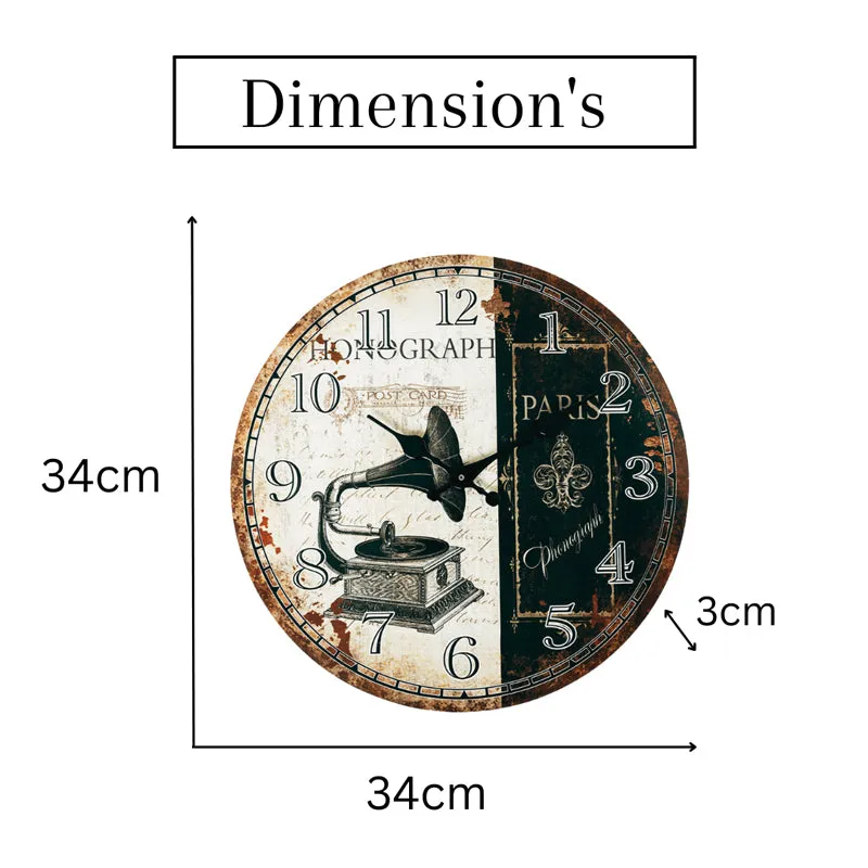 Phonograph Time Analog Wall Clock media 3