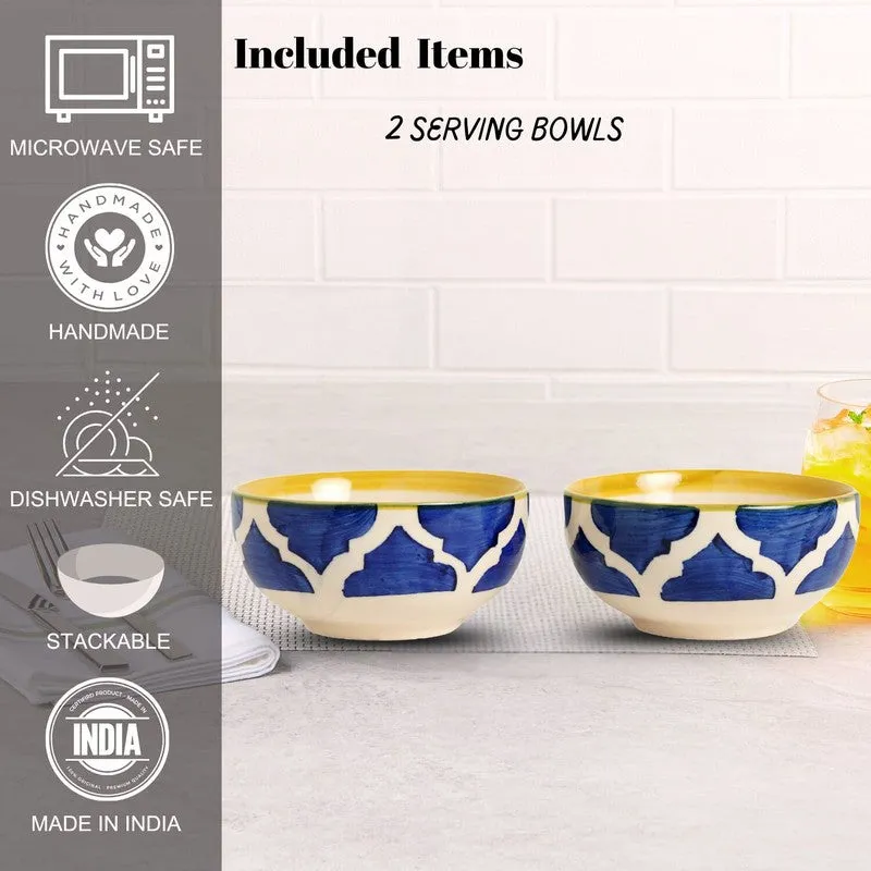 Snackify ServeEase Ceramic Snack Bowls (Blue,Yellow, 200 mL Each) - Set Of Two media 5