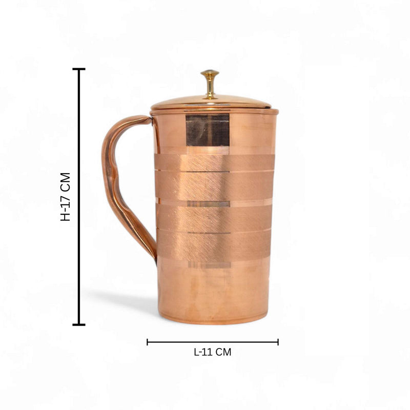 Cuva Copper Jug With Glass - Five Piece Set media 8