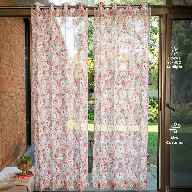 Urban Space Flora Nova Curtain (Grey Sheer) - Set Of Two media 4