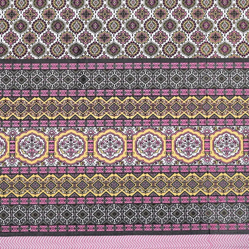 Restiq Ethnic Cotton Bedsheet (Pink)- 240 TC media 7