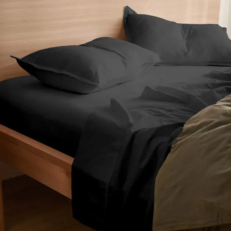 Sofia 100% Cotton Satin Weave Solid Bedsheet - Dark Grey - 400 TC media 4