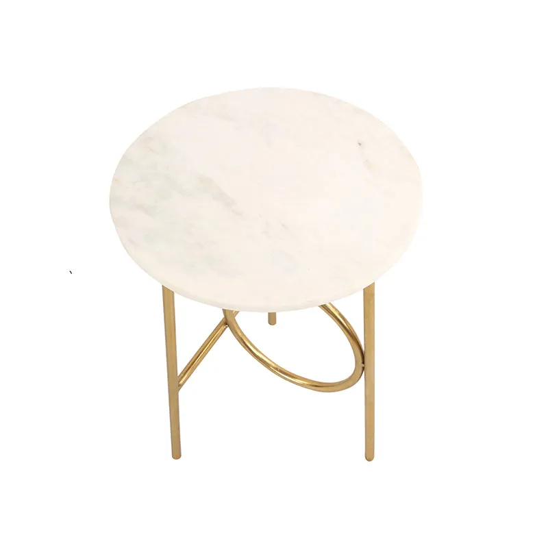 Geometrica Marble & Iron Side Table media 5