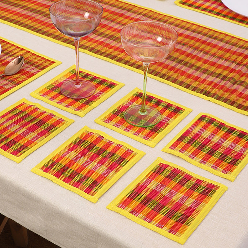 Chequered Zen Bamboo Kitchen Linen Set (Yellow) - Thirteen Piece Set media 3
