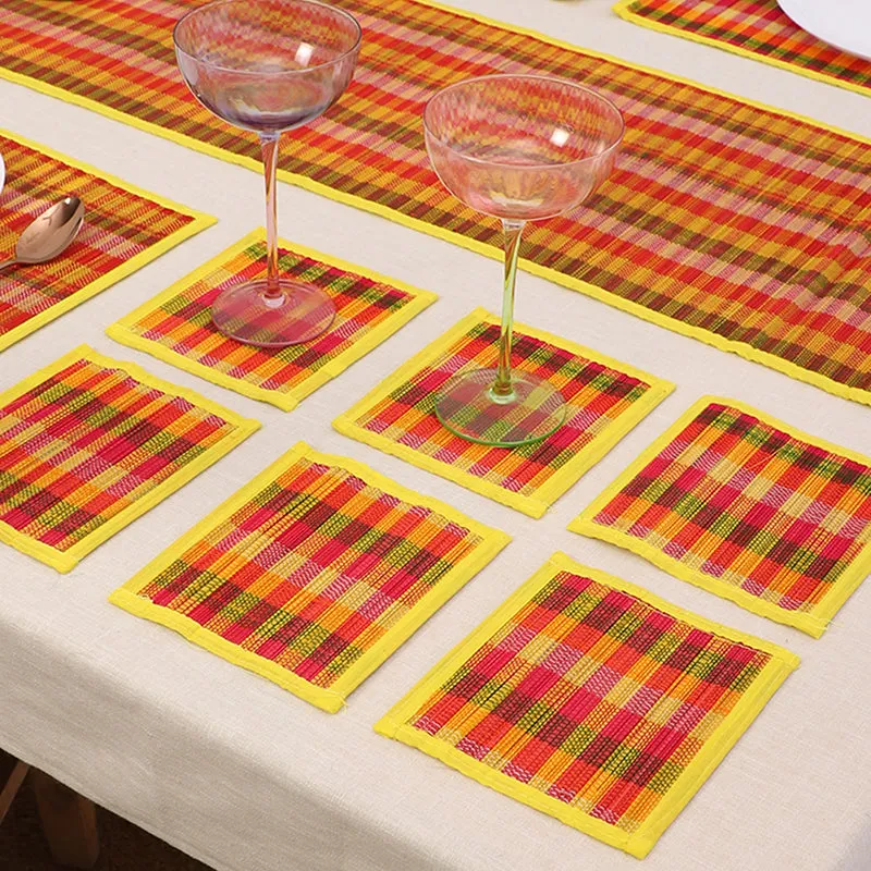 Chequered Zen Bamboo Kitchen Linen Set (Yellow) - Thirteen Piece Set media 3