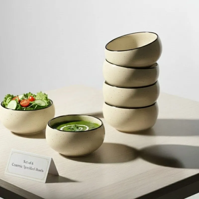 Culine Ceramic Snack Bowls (White, 150 mL Each) - Set Of Six media 3