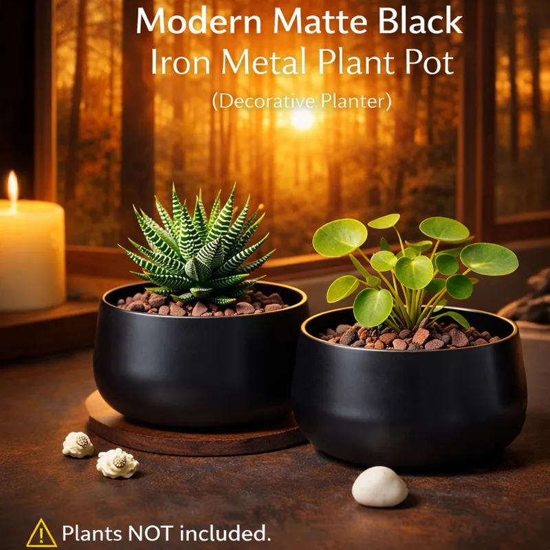 MinimalAura Pots & Planters (Black) - Set of Two media 6