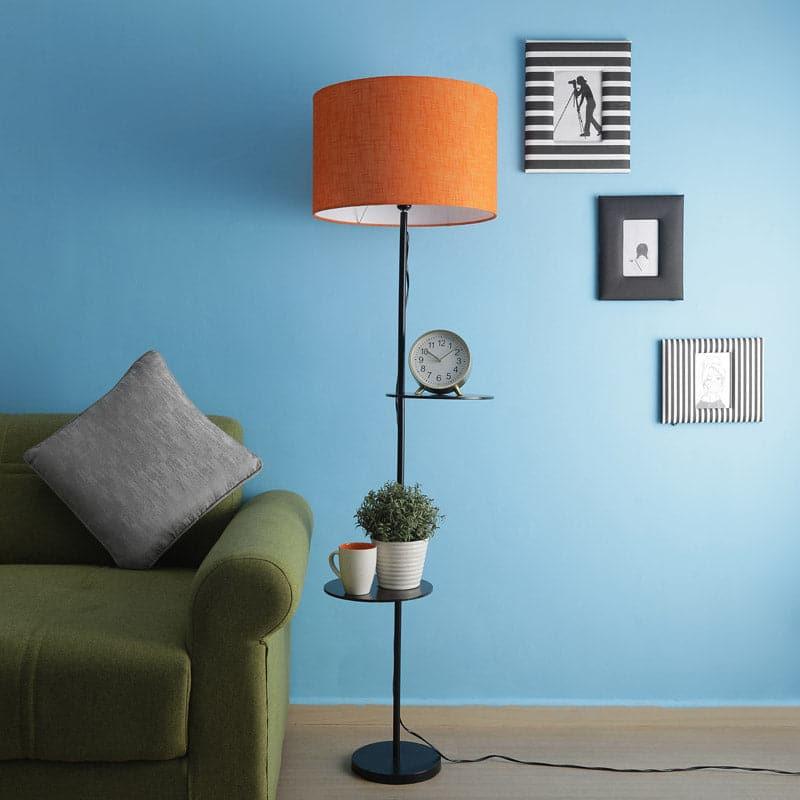 Kyomi Black Floor Lamp With Shelf media 3