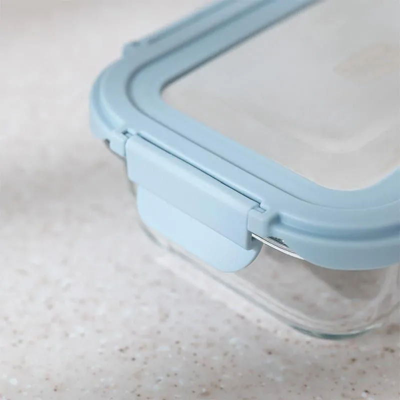 Boro Glass Lunch Box With Steel Lid (Grey) - 640 ML media 6