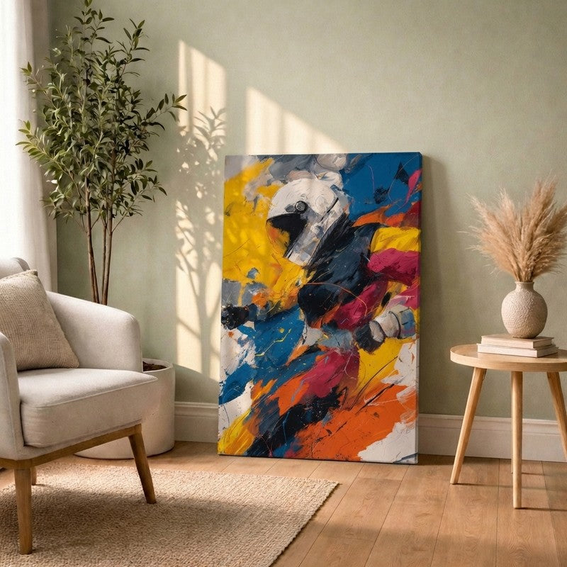 Motion Blaze Abstract Rider Canvas Wall Art
