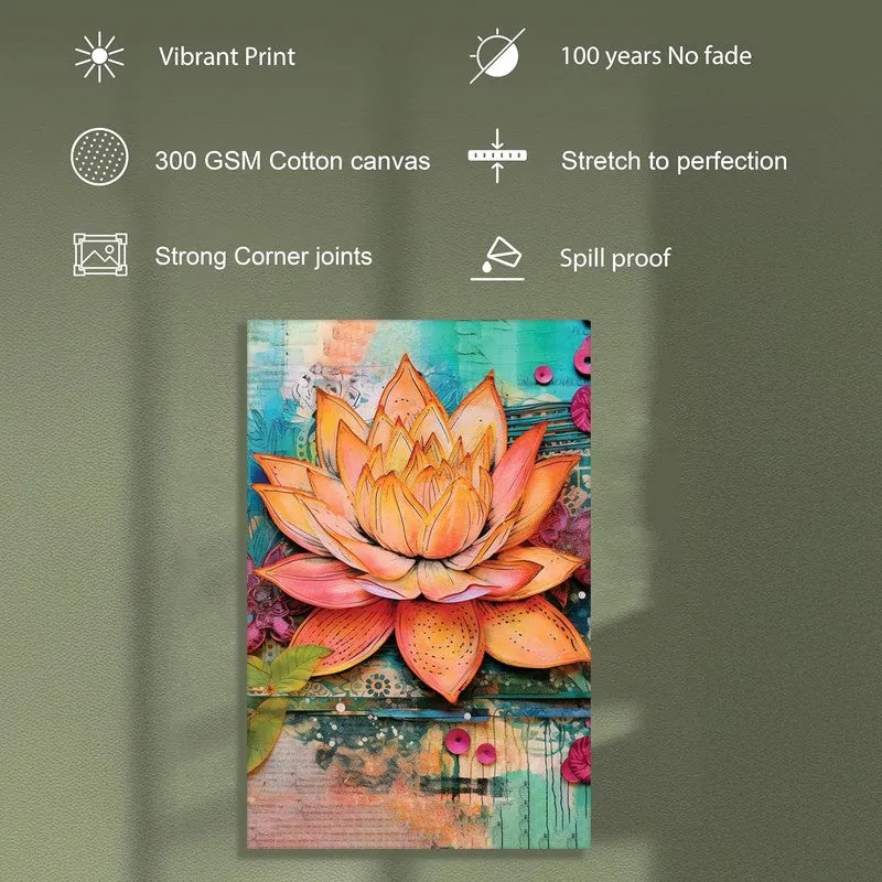 Sunset Lotus Wall Art Without Frame media 8