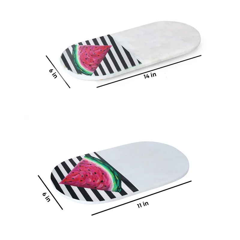 Ovelta Melon Printed (Marble,Brass) Marble Platter - Set of Two media 5