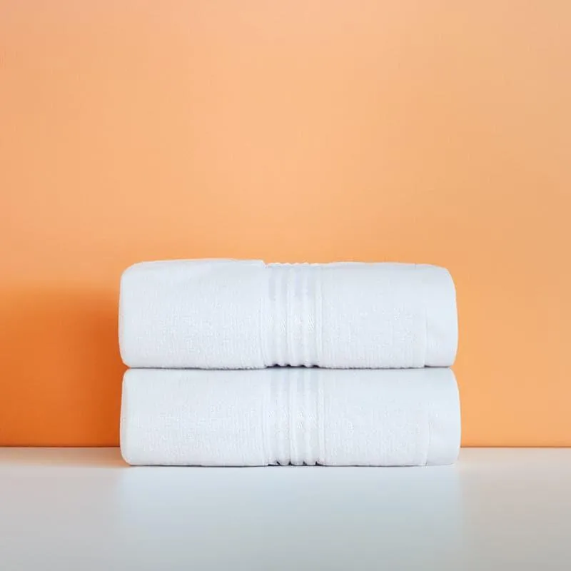 Micro Cotton LuxeDry Solid Hand Towel (White) - Set Of Two media 3