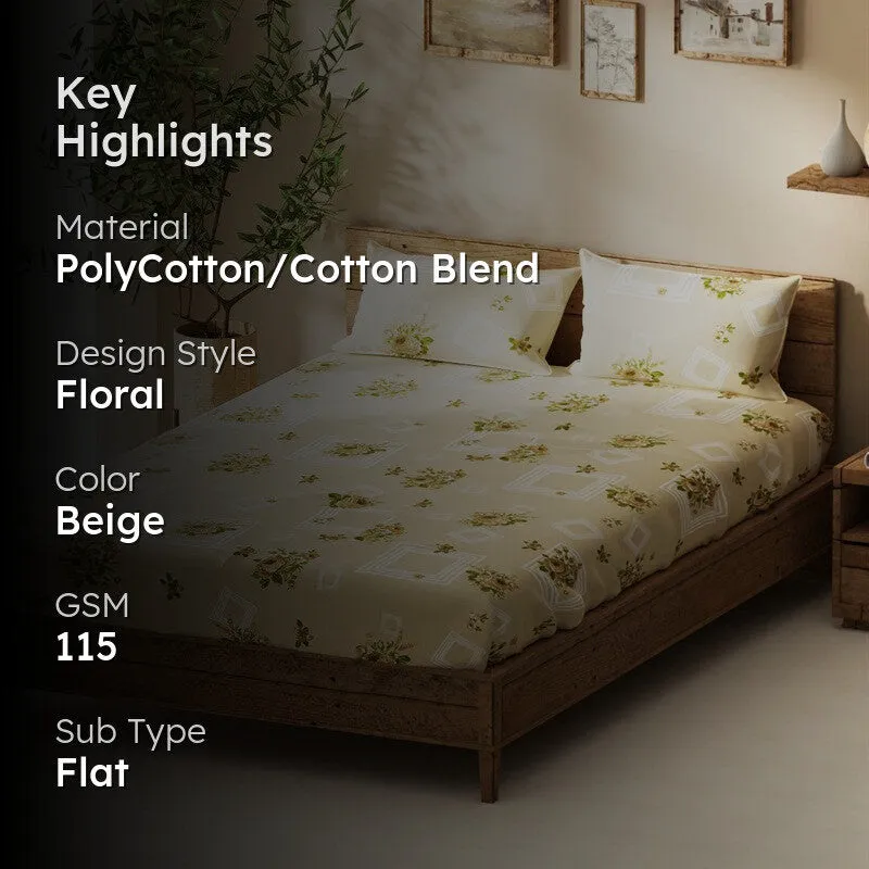Ceynor Bedsheet (Beige) - 115 GSM media 2