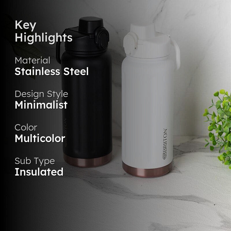 Sip Bliss Hot & Cold Thermos Water Bottle (Black & White, 750 mL Each) - Set Of Two media 2