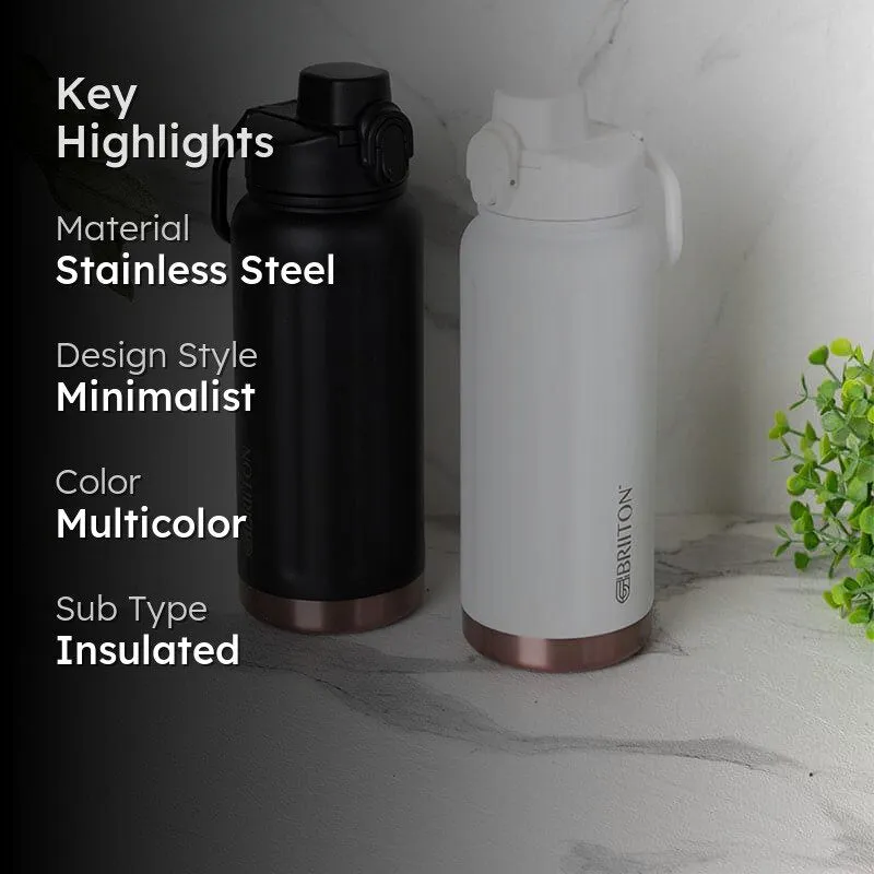 Sip Bliss Hot & Cold Thermos Water Bottle (Black & White, 750 mL Each) - Set Of Two media 2