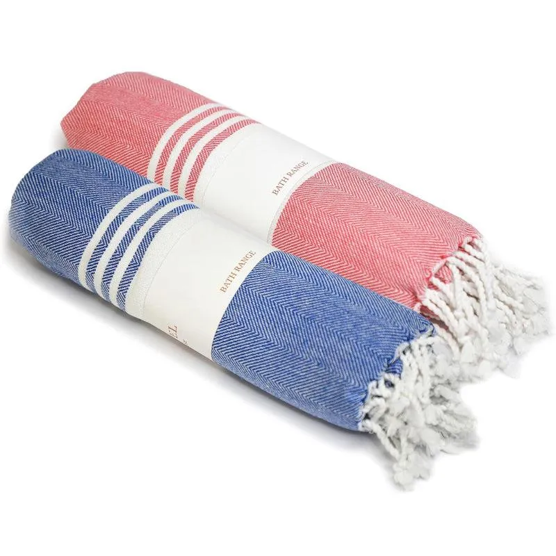 Rodgo Bath Towel (Blue & Pink) - Set Of Two media 3