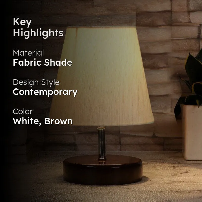 Maxa Fabric Table Lamp - White,Brown media 2