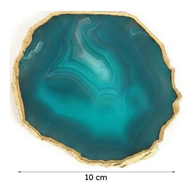 Candra Handcrafted Brazilian Agate Coaster (Green) - Set Of Two media 5