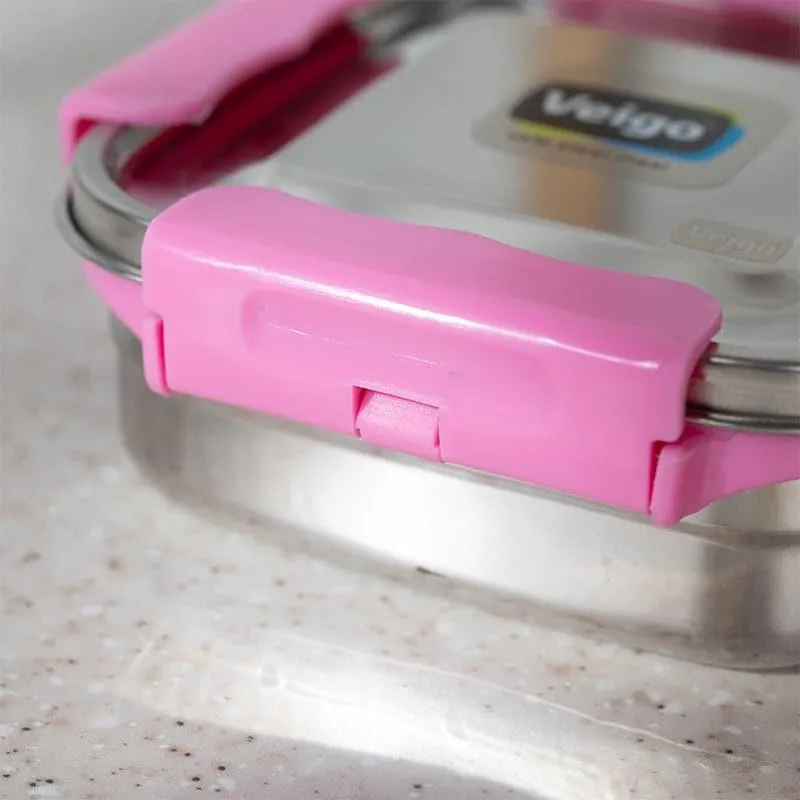 Hotserve Stainless Steel Lunch Box (Pink) - 400 mL media 4