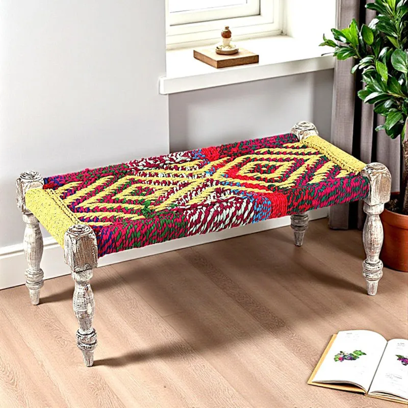 Fryxo Sheesham Wooden Bench - Multicolor media 1