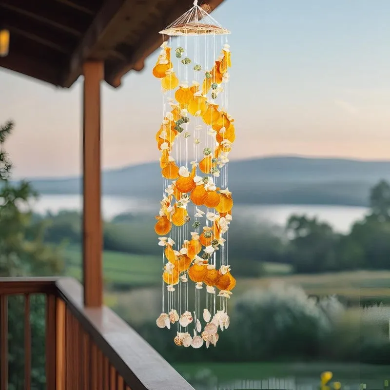 Ocean Whisper Spiral Sea Shell Windchime media 1