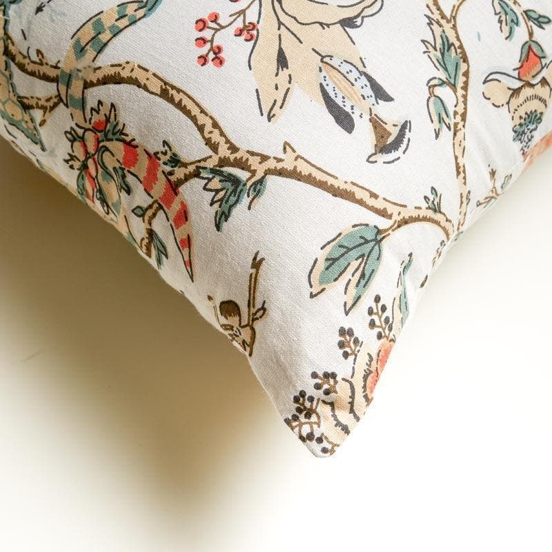 Lushlie Blooms Cotton Cushion Cover (Orange) - Set Of Two media 4