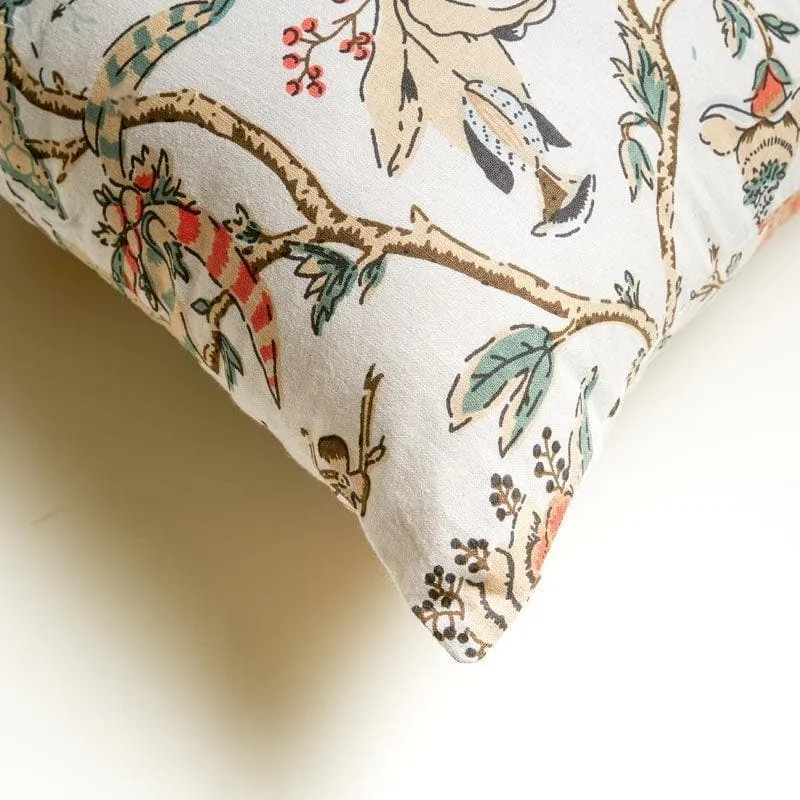 Lushlie Blooms Cotton Cushion Cover (Orange) - Set Of Two media 4
