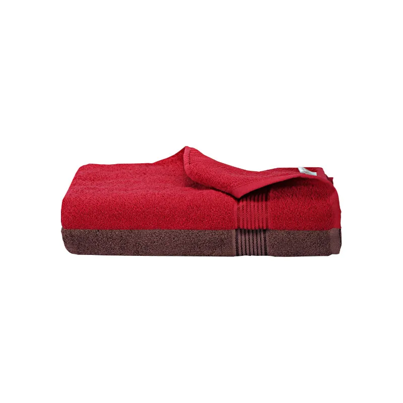 Reffy Bath Towel (Red& Brown) - Set Of Two media 5