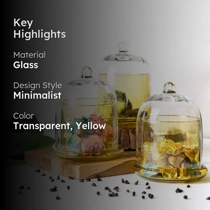 Monica Patisserie Jar (Yellow/Transparent) - Set Of Three media 2
