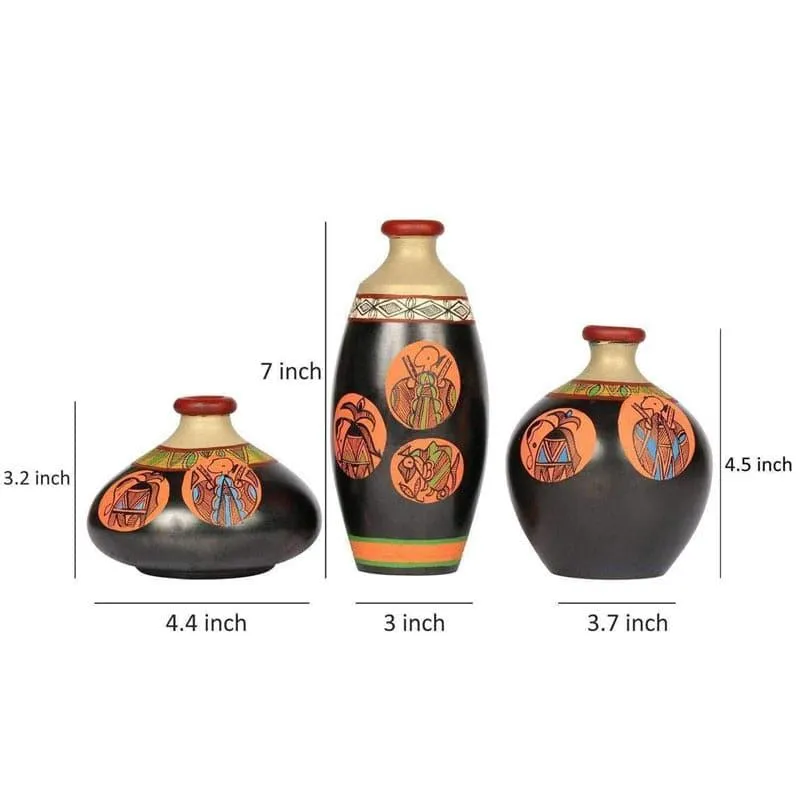 Levanda Tribal Terracotta Vase - Set Of Three media 5