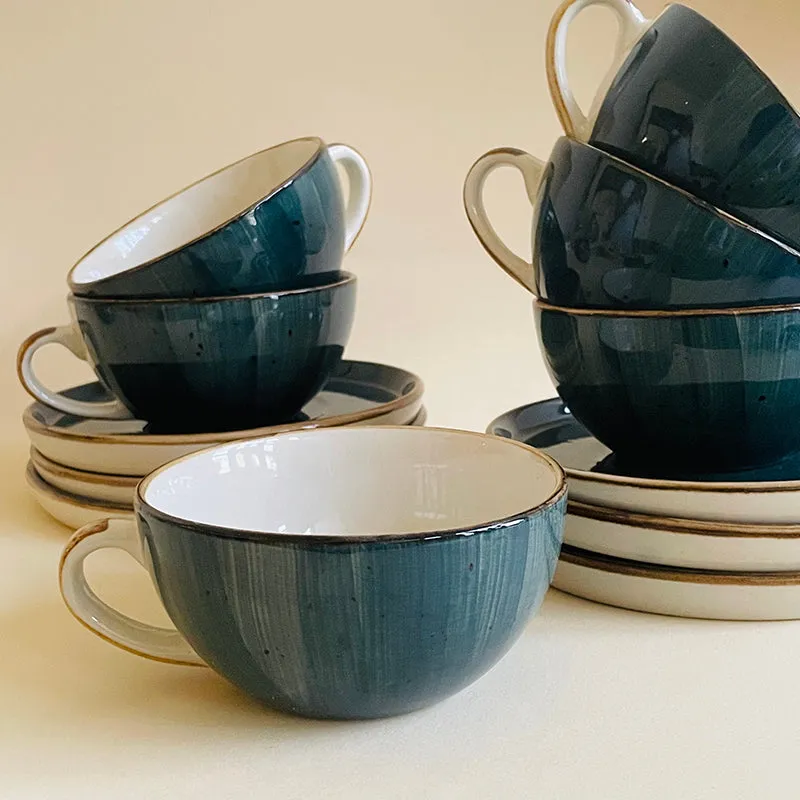 Cerabrew Ceramic Cup & Saucer (320 mL Each) - Set of Six media 5