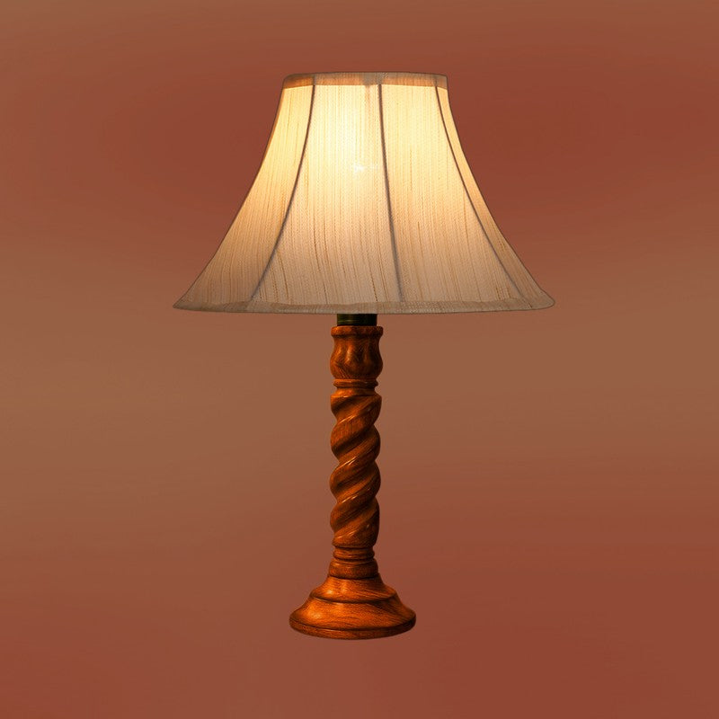 Elvane Zerin Wooden Table Lamp - OffWhite media 7