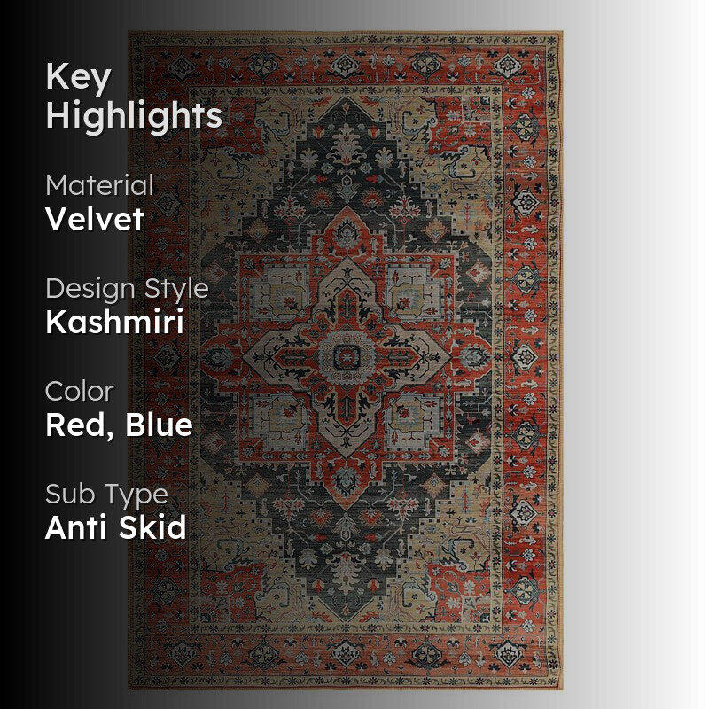Jadis Velvet Rectangle Anti-Skid Carpet media 2