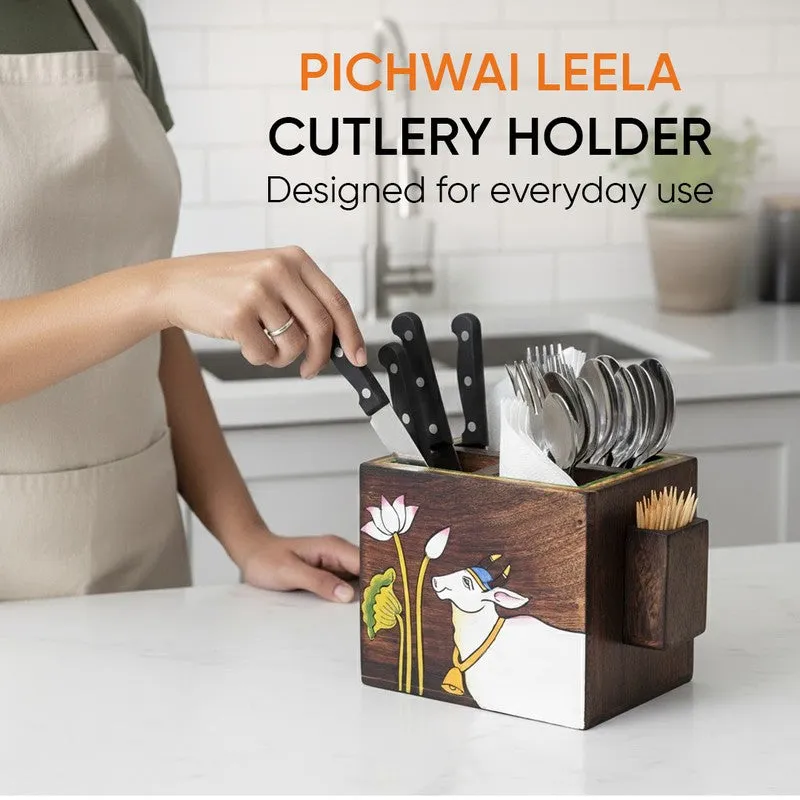 Pichhwai Leela Cutlery Holder media 9