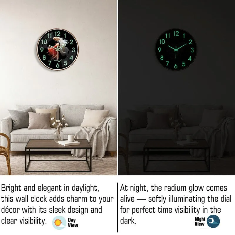 Finora Round Modern Plastic Wall Clock - Black media 5