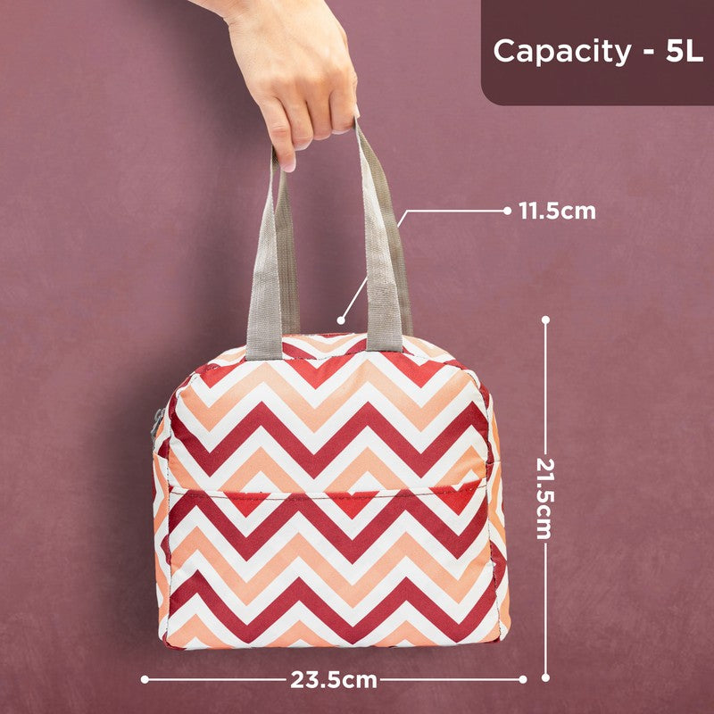 Gridex Polyester Lunch Bag - Red & White media 6
