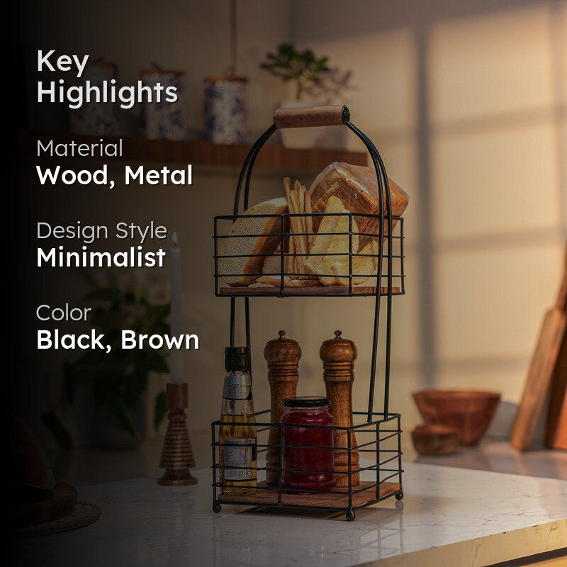 IronHarvest Metal Two-Tier Fruit Basket media 2