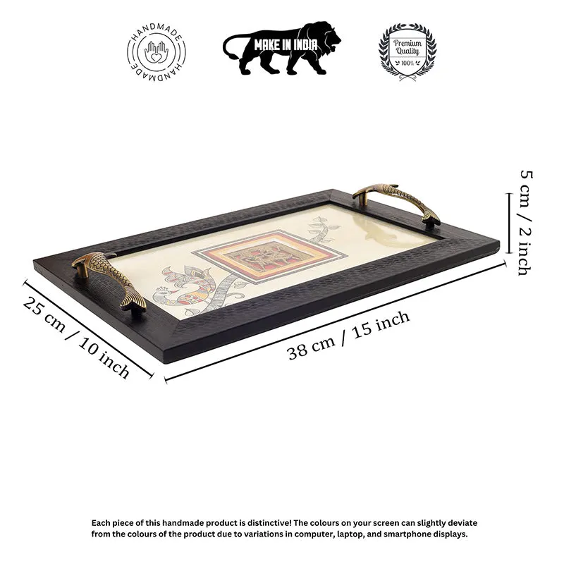 Charita Wood & Metal Serving Tray media 6