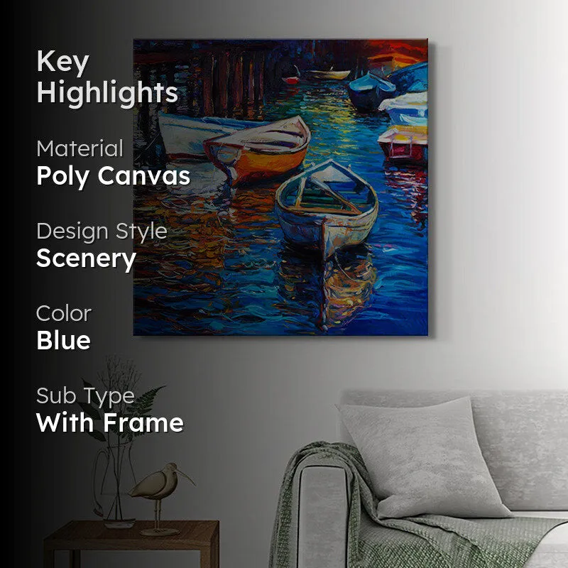 Still Waters Blue Horizon Wall Painting media 2